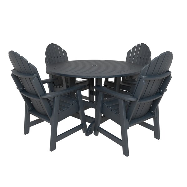 Highwood Usa Hamilton 5pc Round Outdoor Patio Furniture Dining Set AD-DNA48-FBE - main